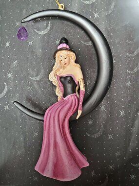 Jessica Galbreth 𝐓𝐀𝐁𝐈𝐓𝐇𝐀 Witch Enchanted Art WITCH Accent Ornament #88252